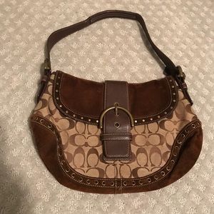 Suede brown Coach bag